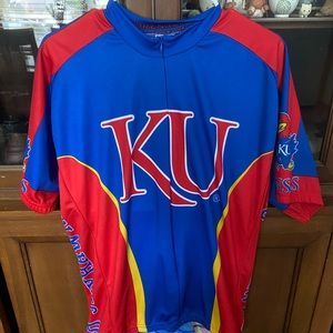 KU University of Kansas cycling shirt XXL